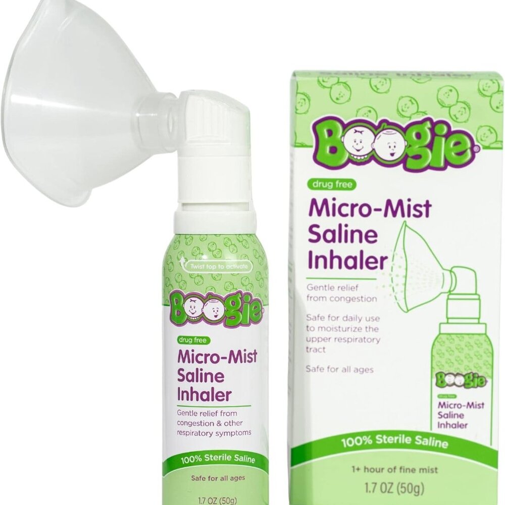 Micro-Mist Saline Inhaler, Baby Nose Congestion Relief, Nasal Spray for Kids, Pe